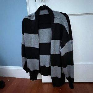 black and grey button up cardigan new